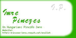 imre pinczes business card